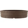 Bonsaischale 37x37x9cm Dunkelbraun Rund Unglasiert -Pflanzen-Bonsai-Shop h37 635 db