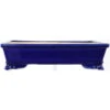 Bonsaischale 39.5x26.5x10cm Blau-Dunkel Rechteckig Glasiert -Pflanzen-Bonsai-Shop h40 050 bd