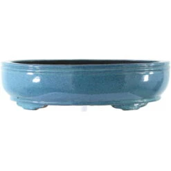 Bonsaischale 40.5x30.5x11cm Hellblau Oval Glasiert