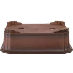 Bonsaischale 46x35.5x14cm Antik-Braun Rechteckig Unglasiert -Pflanzen-Bonsai-Shop h46 206 ab2