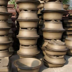 Bonsaischale 46x35.5x14cm Antik-Braun Rechteckig Unglasiert -Pflanzen-Bonsai-Shop h46 206 ab6