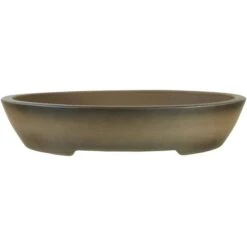 Bonsaischale 61.5x48.5x12cm Antik-Grau Oval Unglasiert