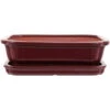 Bonsaischale Mit Untersetzer 26.5x21x7.5cm Weinrot Rechteckig Glasiert 2 Bonsaischale Mit Untersetzer 26.5x21x7.5cm Weinrot Rechteckig Glasiert -Pflanzen-Bonsai-Shop n27 008 wr