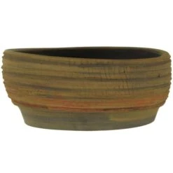 Bonsaischale 16x16x6.5cm Hellbraun Rund Unglasiert -Pflanzen-Bonsai-Shop p16ru23064a2