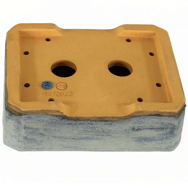 Bonsaischale 23x17.5x7cm Stahlblau Achteckig Glasiert 5 Bonsaischale 23x17.5x7cm Stahlblau Achteckig Glasiert – Bild 3
