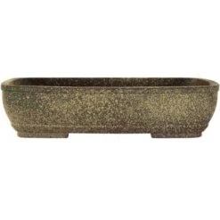 Bonsaischale 29x23x6.5cm Gelbbraun Rechteckig Unglasiert