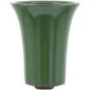 Bonsaischale 15.5x15.5x18.5cm Grün Oval Glasiert -Pflanzen-Bonsai-Shop s16 650 g