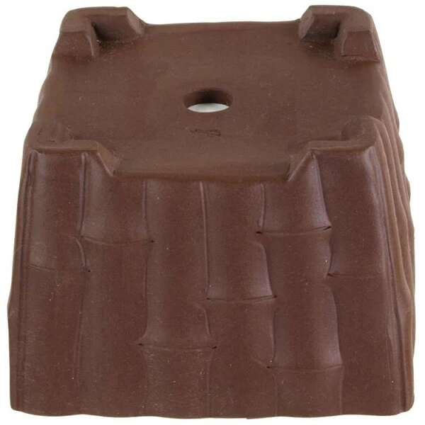 Bonsaischale 9.9x9.9x6.8cm Handarbeit Dunkelbraun Quadratisch Unglasiert 4 Bonsaischale 9.9x9.9x6.8cm Handarbeit Dunkelbraun Quadratisch Unglasiert – Bild 2
