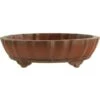 Bonsaischale 16.5x13.5x4.5cm Masteredition Antik Braun Oval Unglasiert -Pflanzen-Bonsai-Shop y17 423 b